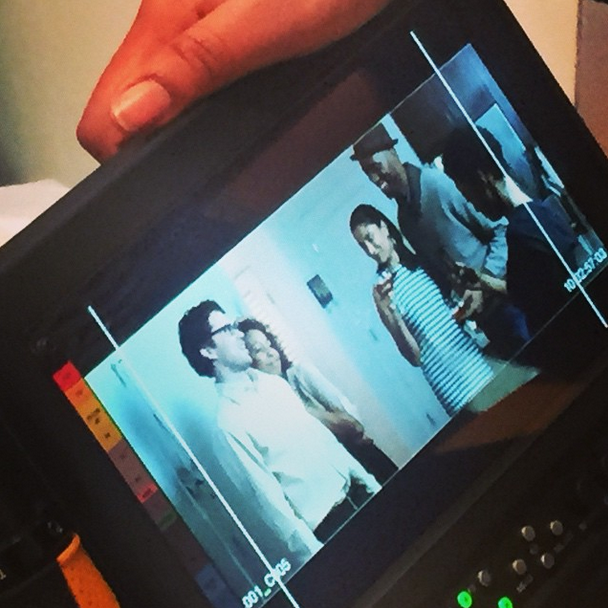 Huriyyah Muhammad on set of All My Friends Are Married